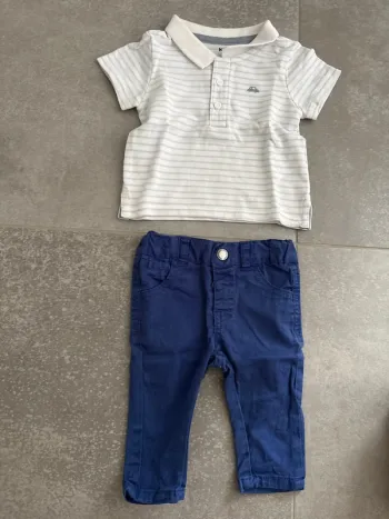 Ensemble polo et jean souple 3 mois