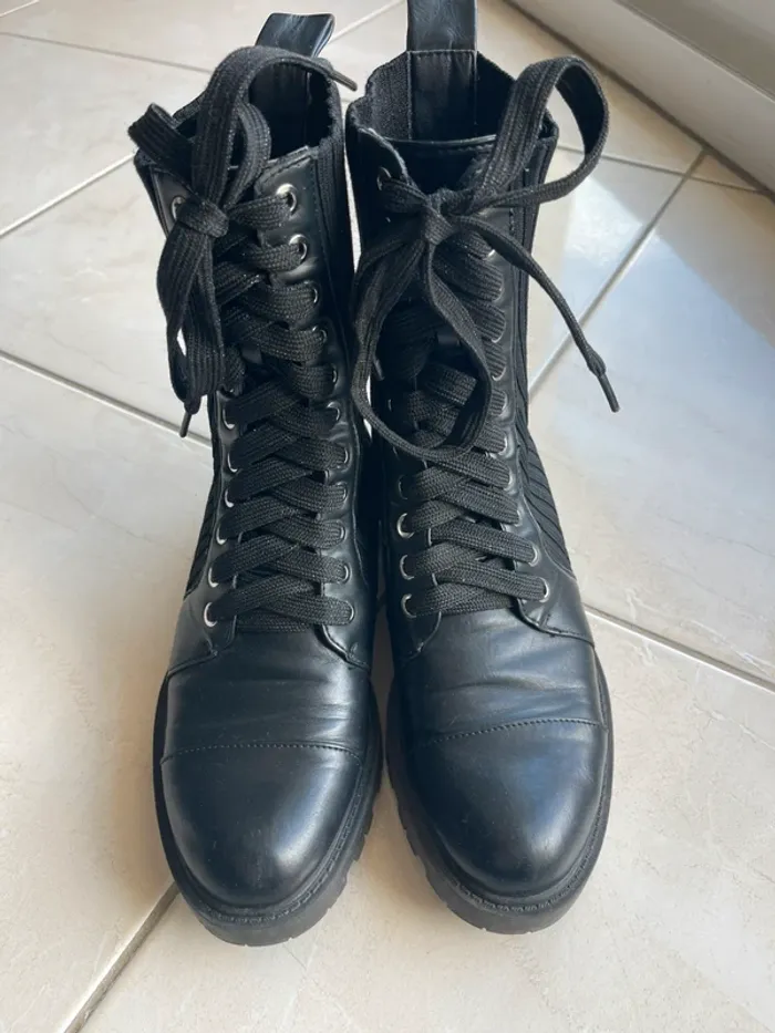Bottines Zara à lacets noir 36 - photo numéro 5