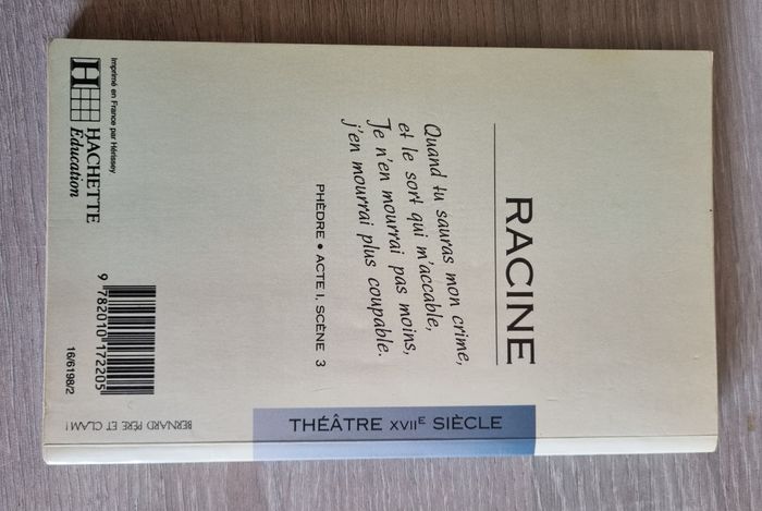 Phèdre Classiques Hachette Texte intégral Bon Etat - photo numéro 4