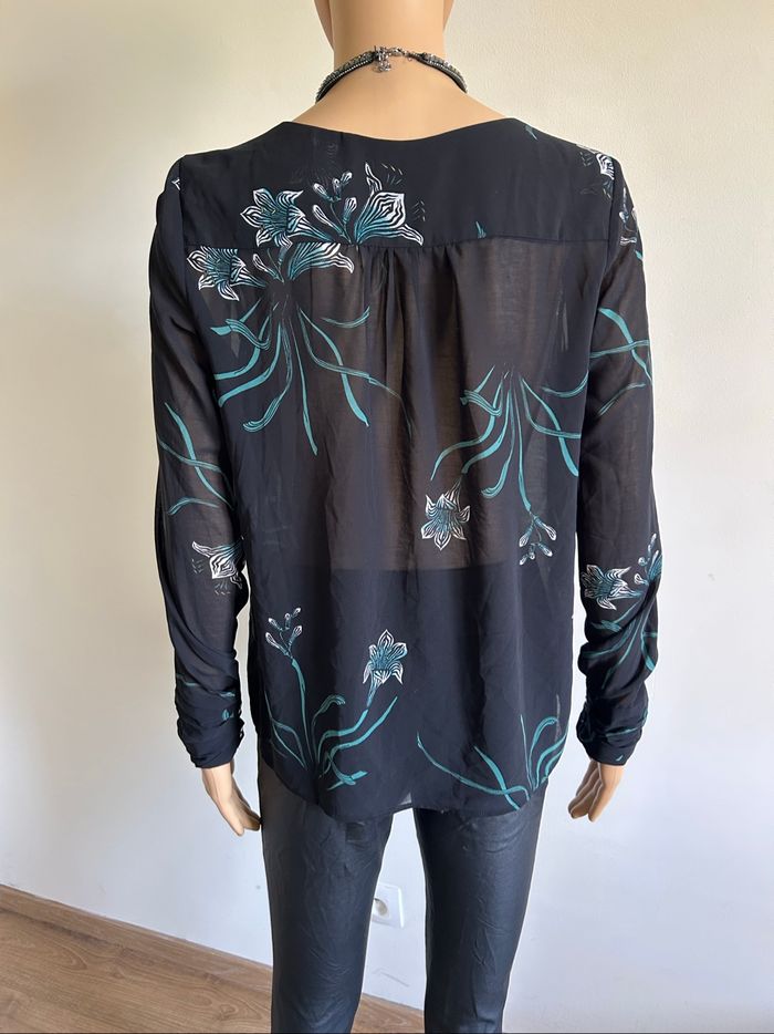 Blouse noire et imprimée à manches longues LPB Woman taille S TBE - photo numéro 5
