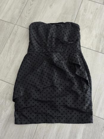 robe bustier noire à pois