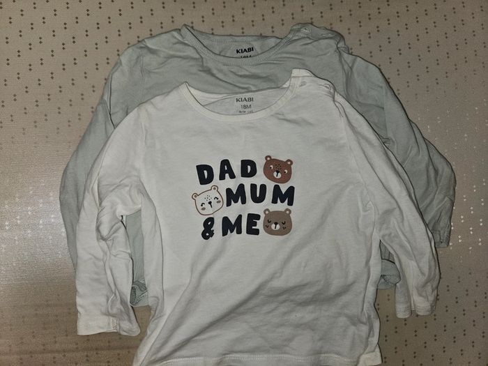 Lot 2 t-shirt blanc et bleu clair kiabi