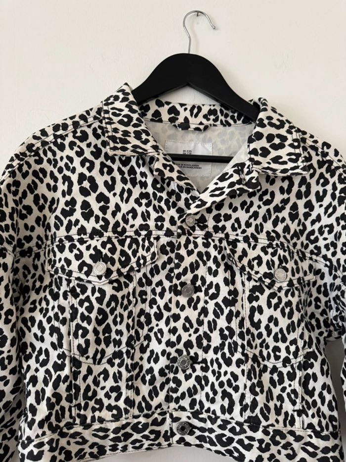Veste Jean H&M Imprimé Léopard Taille XXS - photo numéro 3