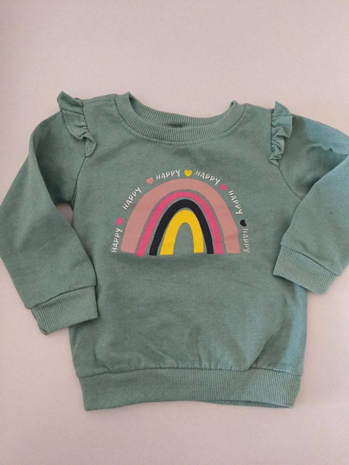Pull arc en ciel. Fille 92 cm.