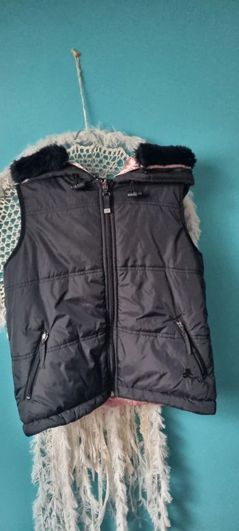 Doudoune sans manche réversible noire ou rose