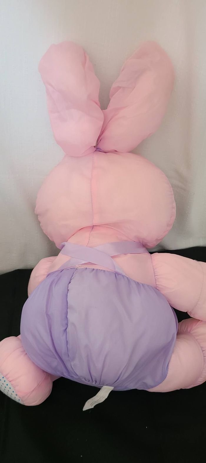 Peluche lapin BIKIN Puffalump toile de parachute salopette Je t'aime - photo numéro 3