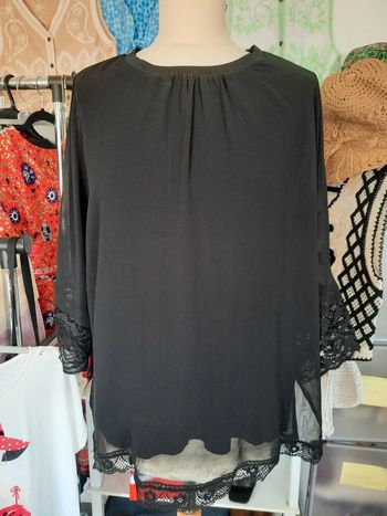 Blouse noire avec dentelle 40 ORSAY # lora11femme40