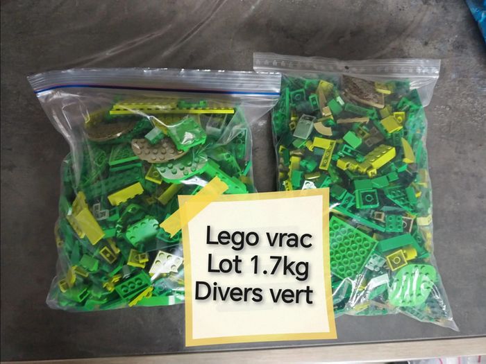 Lego vrac lot 1.7kg divers vert
