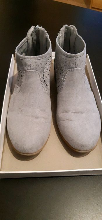 Bottines femme grises à motif
