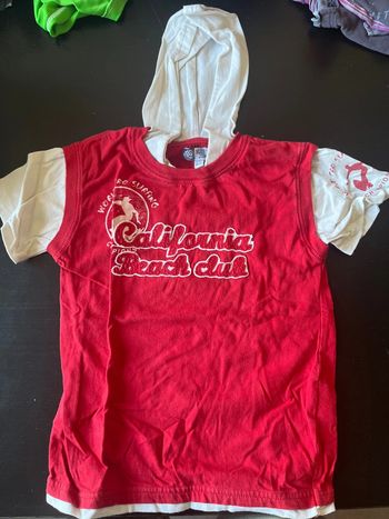 T-shirt manches courtes à capuche 4-5 ans blustaff junior