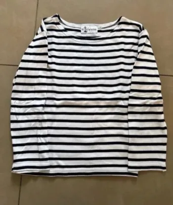 T-shirt à manches longues et rayures bleu marine enfant fille taille 12 ans Bleu Marin