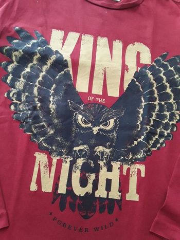 Maillot manches longues 10 ans, rouge avec motif