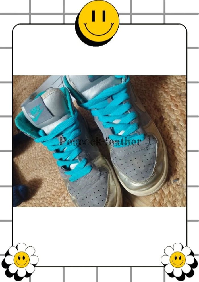 Baskets Nike grises turquoise 37.5 - photo numéro 5