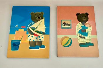 Cadres vintage petit ours brun