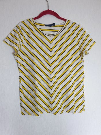 T shirt rayé blanc et jaune Kiabi M
