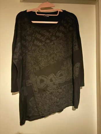 Haut noir imprimé “Together” Desigual – Taille L