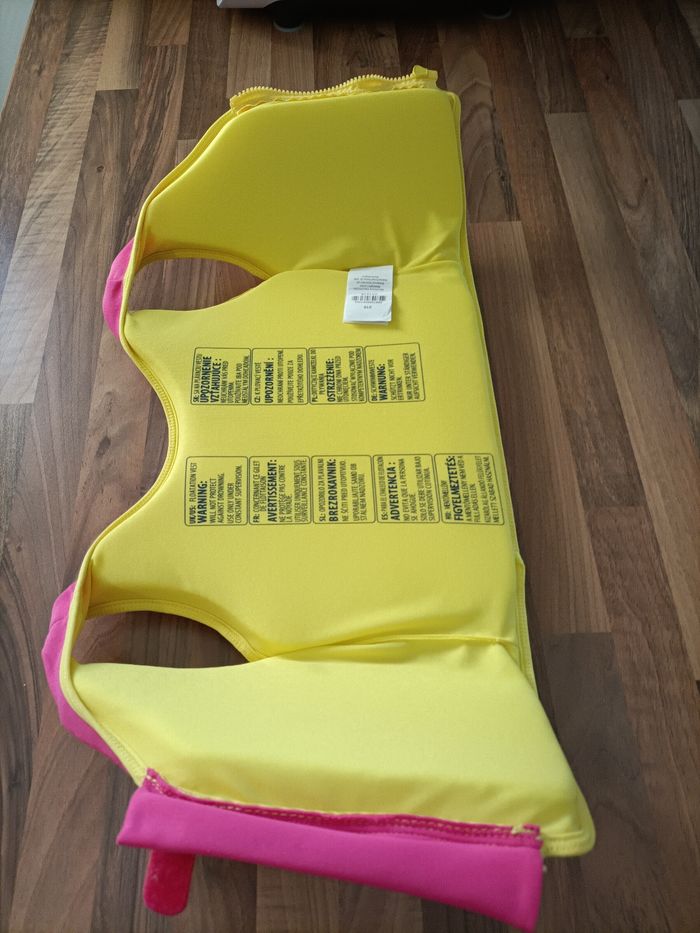 Gilet flottaison rose et jaune 18-30 kg - photo numéro 4