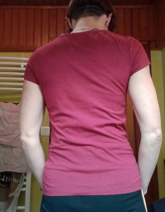 T-shirt femme bordeaux - photo numéro 4
