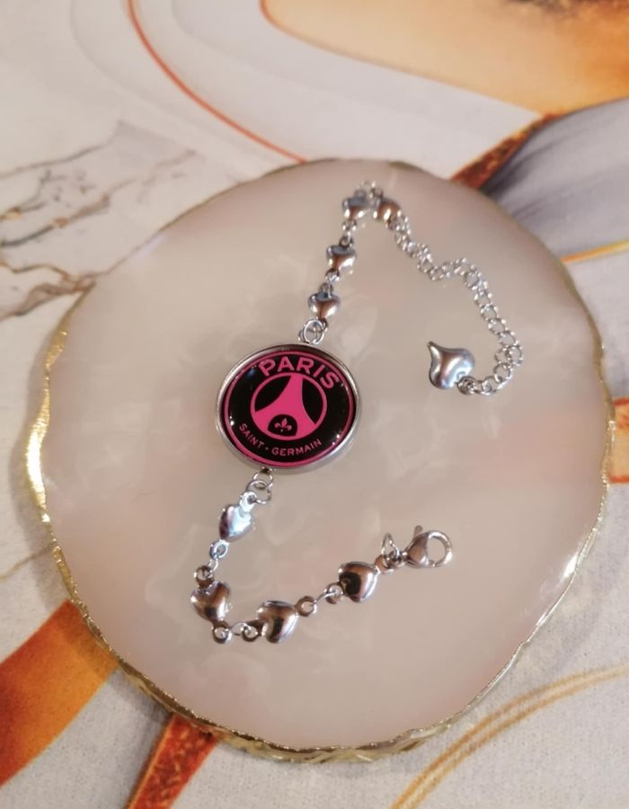Bracelet coeur paris saint germain fuchsia