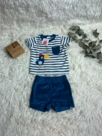 Ensemble short t-shirt éponge ma boutique plus taille 3 mois