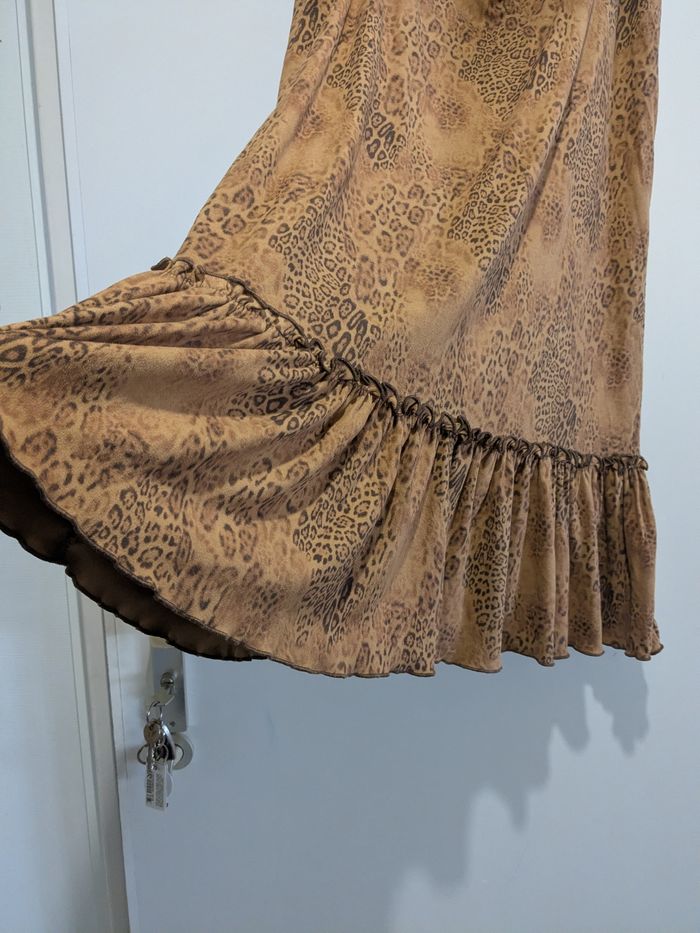 Belle jupe vintage Canda léopard Camel. Taille 50 - photo numéro 4