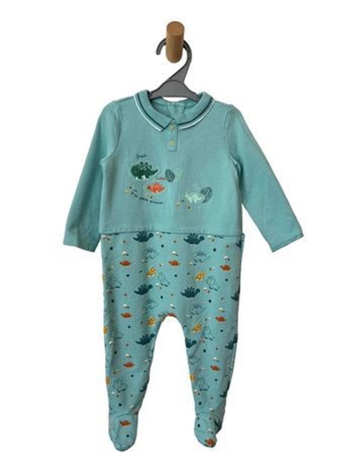 Pyjama coton bleu avec col (dinosaures) - Sergent Major 18 mois (80cm)