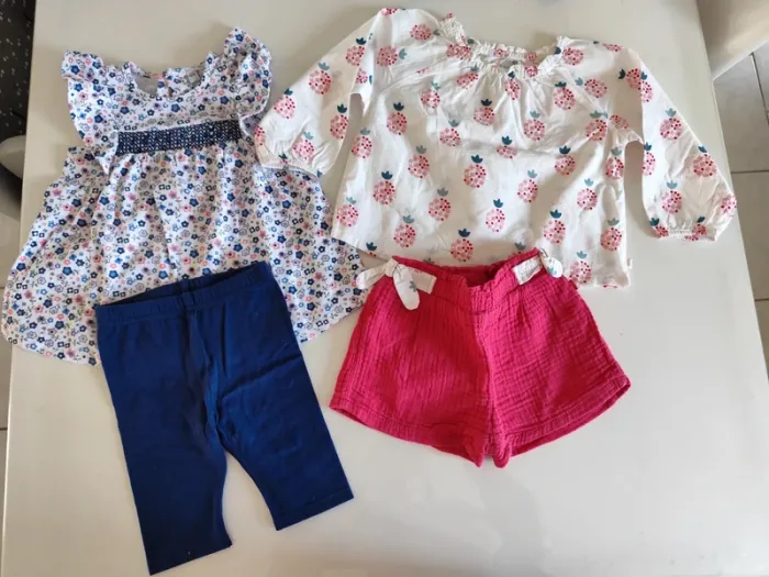 2 ensembles fille 12 mois