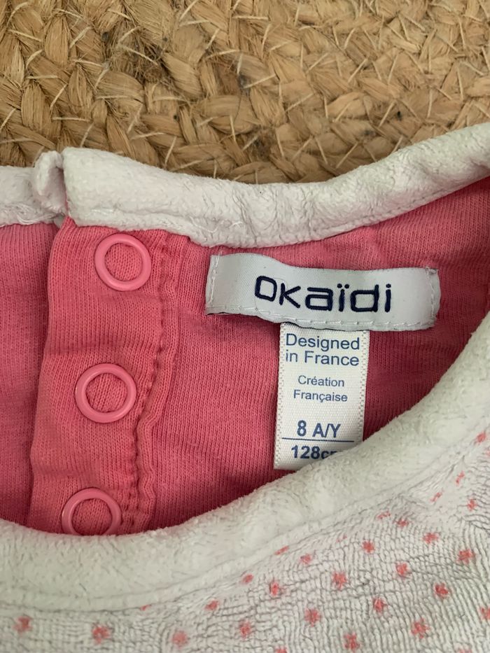 Pyjama velours rose et blanc Okaidi 8 ans - photo numéro 6