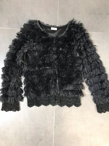 Veste en poils et dentelle noir Molly Bracken