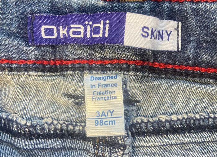 Jean bleu »Okaïdi »skinny - photo numéro 4