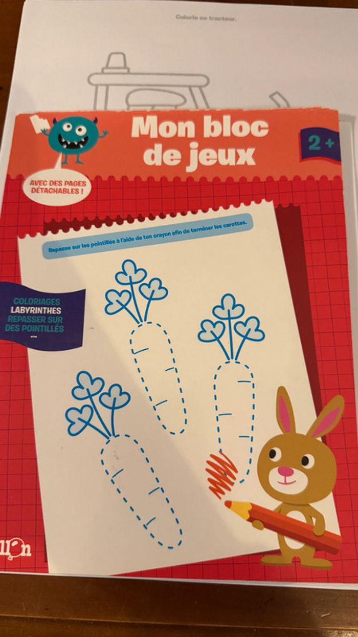 Bloc de jeux et coloriage + 2 ans, des photocopies ont été faites des dessins et vendu avec le tout - photo numéro 2