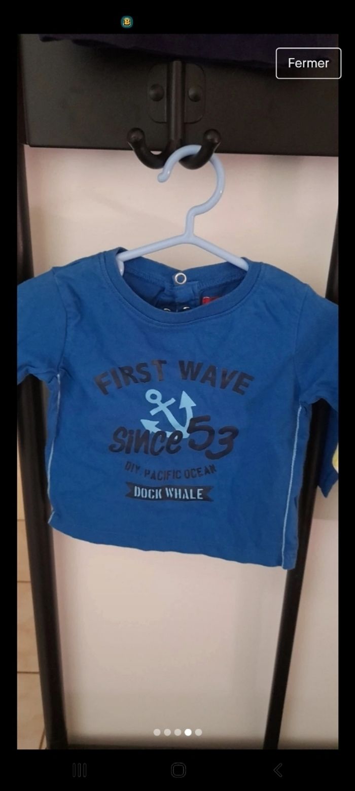 Lot de 4 t-shirts manches longues taille 6 Mois - photo numéro 4
