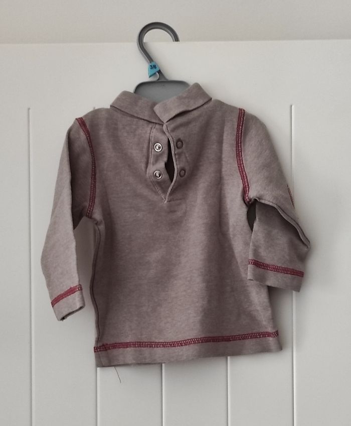 🐻 T-shirt manches longues col roulé bébé garçon – 6 mois - photo numéro 3