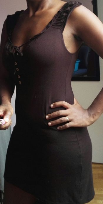 Robe moulante marron