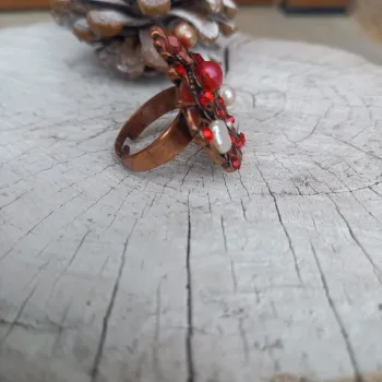 Bague vintage fleur réglable