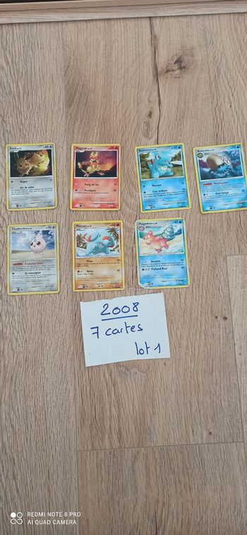 Lot de 7 cartes Pokémon 2008