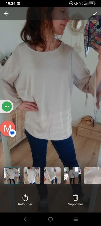 Blouse 50 beige perle à manches évasées – C&A c72