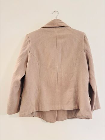 Veste tailleur beige blanche porté TM