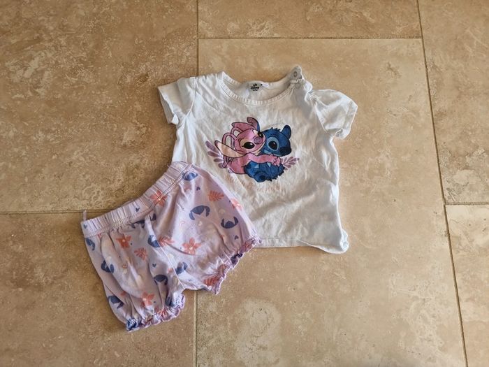 Ensemble tshirt/short stitch 18m