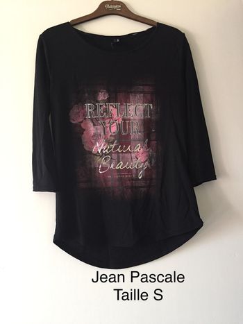 T-shirt manches 3/4 noir Jean Pascale Taille S