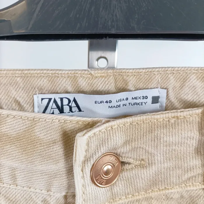 Pantalon coupe mom beige en velours côtelé Zara taille 40 100% coton A1489 - photo numéro 5