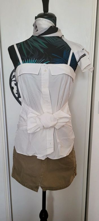 Chemisier top épaule blanc H&M 38