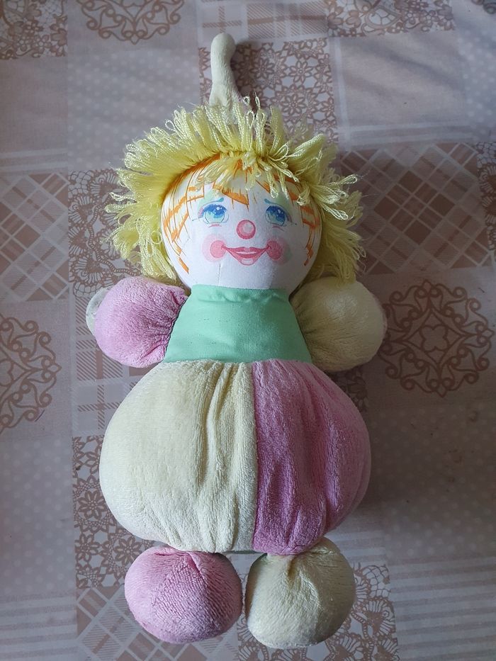 Doudou Clown marque Mundia Vintage