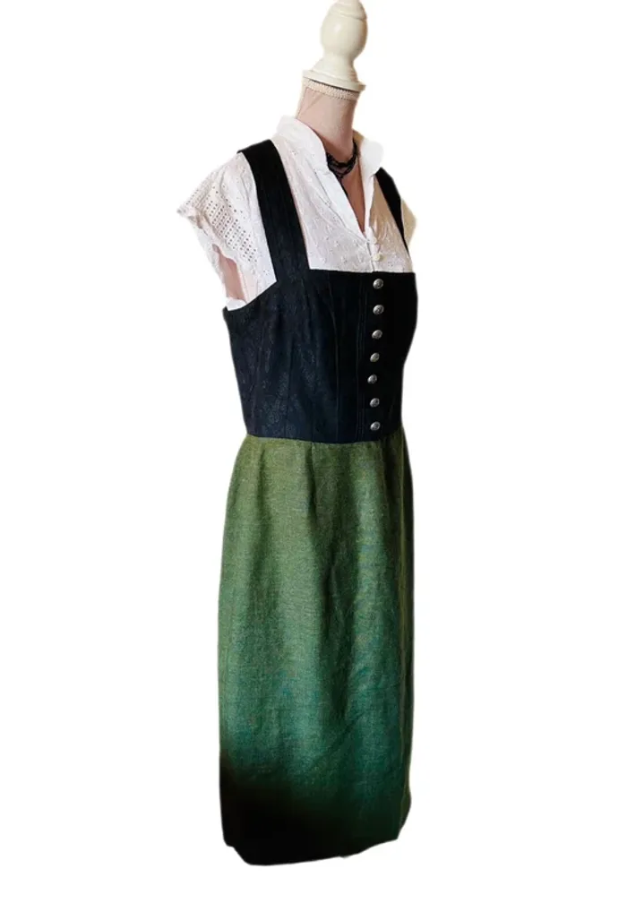 🌿Robe vintage en lin et laine autrichienne T.40 Tramontana Oktoberfest cottagecore linen wool dress🌿 - photo numéro 5