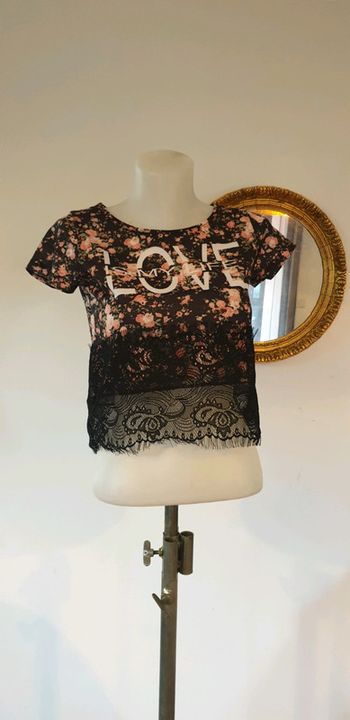 Crop top  dentelle top court