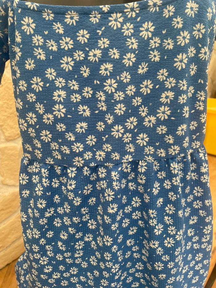 Robe longue d’été kiabi taille L 40 bleu à motifs floral blanc - photo numéro 5