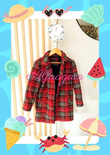 Manteau quadrillé rouge noir 7ans next