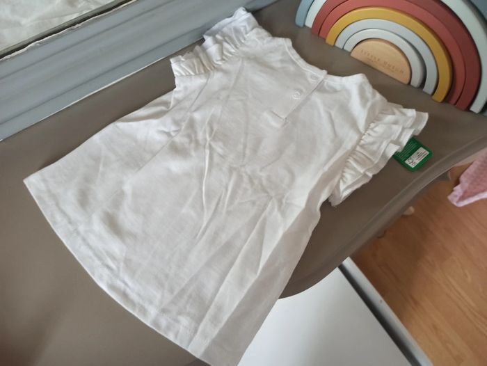 Ensemble t-shirt blanc et pantalon rose 9 mois - photo numéro 4