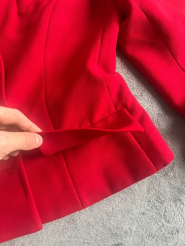 Veste blazer rouge Allumette Paris – Élégance 80s made in France - photo numéro 5