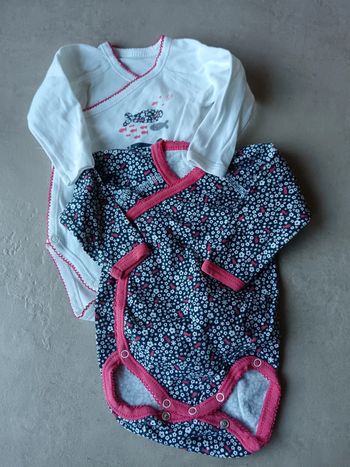 Lot bodies manches longues absorba poisson fleurs rose 3 mois